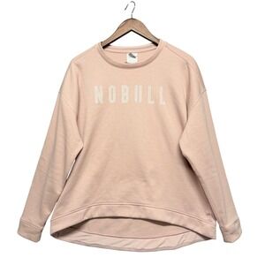 NOBULL Sweatshirt Women XL Peach Relaxed Pullover Fleece Logo Active Oversized